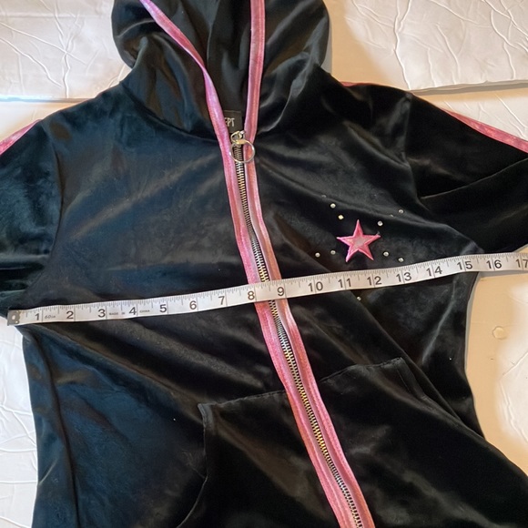 Girls next concept black velour zip up Sz 12-14 - Picture 6 of 8